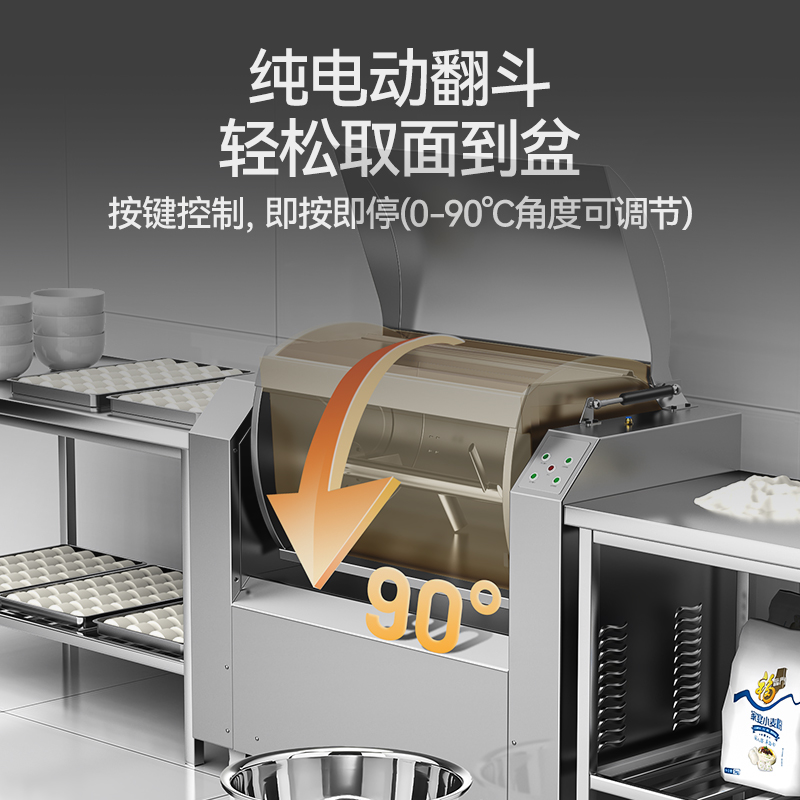 麥大廚商用和麵機攪麵全自動包子饅頭揉麵100KG翻鬥和麵機