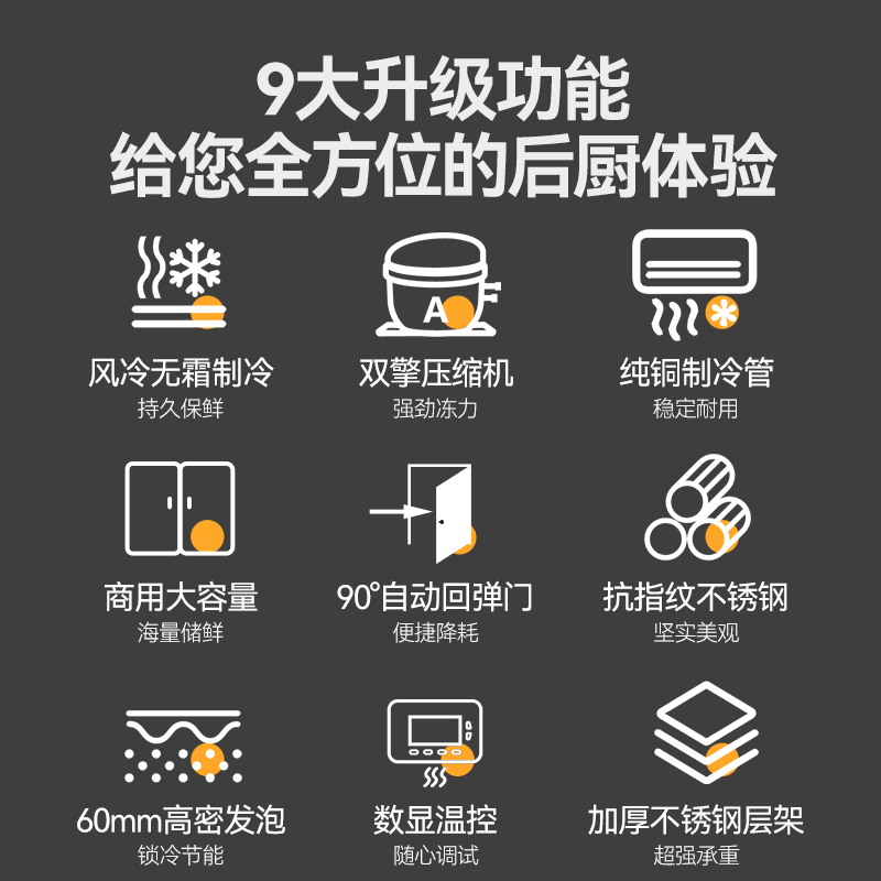 MDC商用四六門冰櫃風冷無霜冷藏插盤款兩門冰櫃