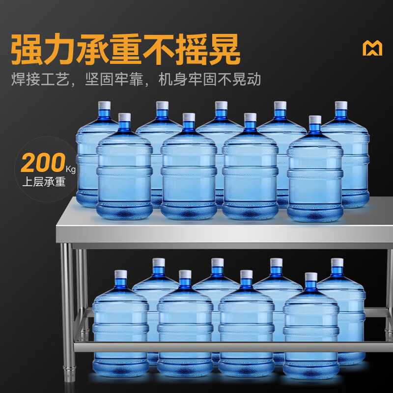麥大廚1.2m升級款不鏽鋼工作台打荷台單層工作台